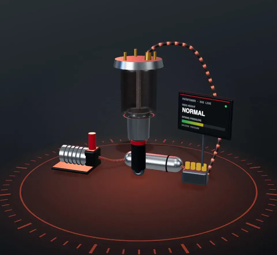 3D Range Rover air suspension corner